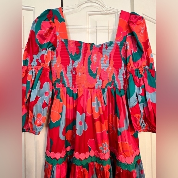 Floral Puff Sleeve Midi Dress - Picture 12 of 15